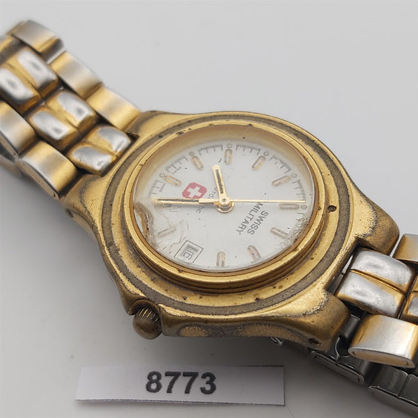 PROJECT TO FIX SWISS MILITARY AUTO GOLD SS LADIES DATE WATCH EU SHIP 8773