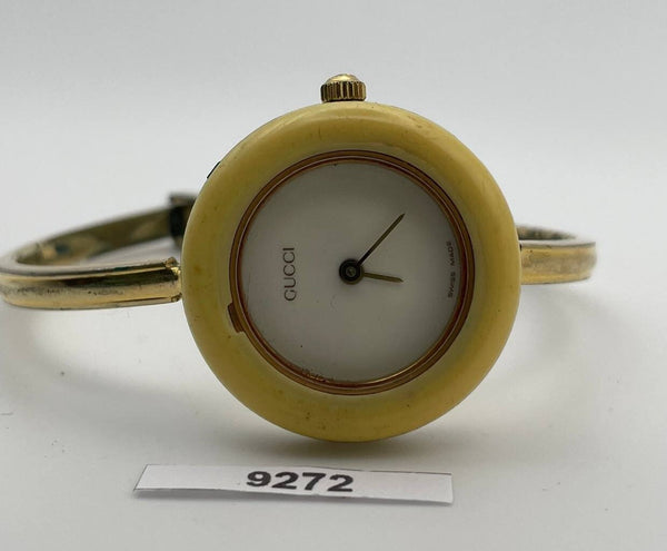 PROJECT TO FIX GUCCI LADIES GOLD DIAL BANGLE GOLD PLATE WATCH EU SHIP WATCH 9272