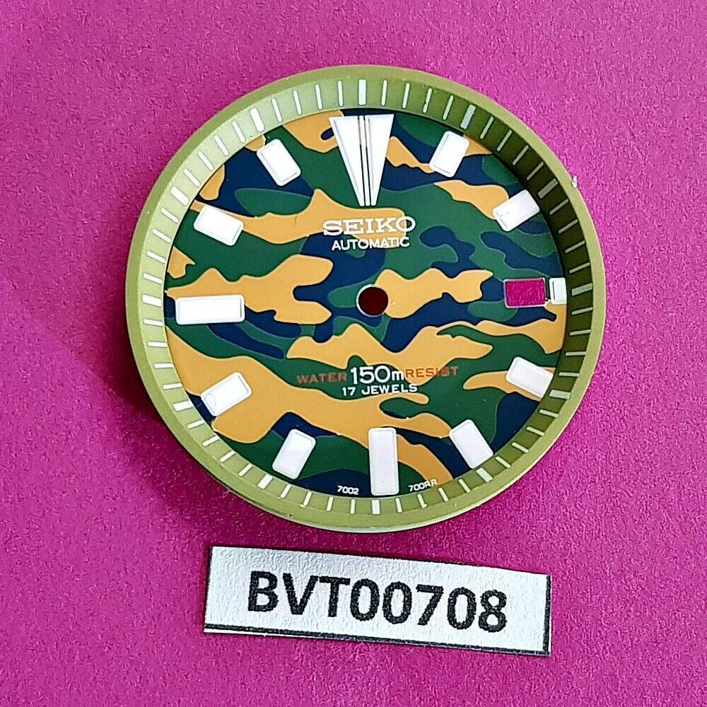 NEW SEIKO CAMOUFLAGE MILITARY DIAL MINUTE TRACK SET 7002 7000 WATCH BVT00708