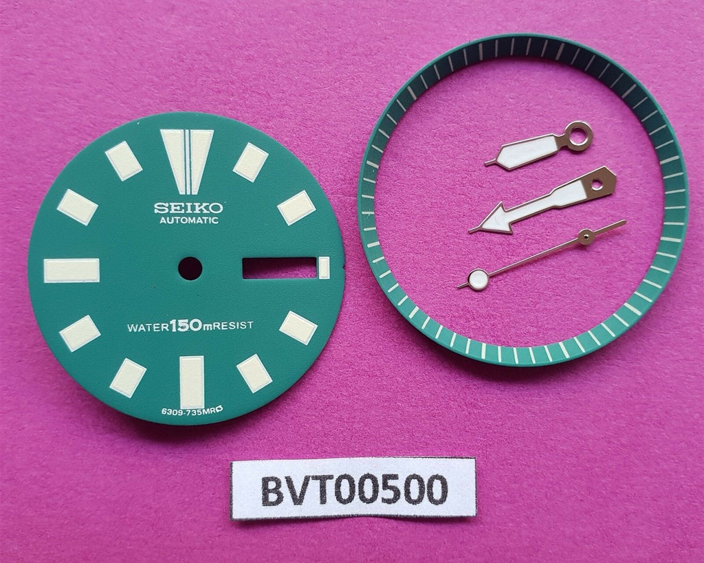 NEW SEIKO HULK GREEN DIAL HANDS MINUTE TRACK SET SEIKO 6309 7290 WATCH BVT00500