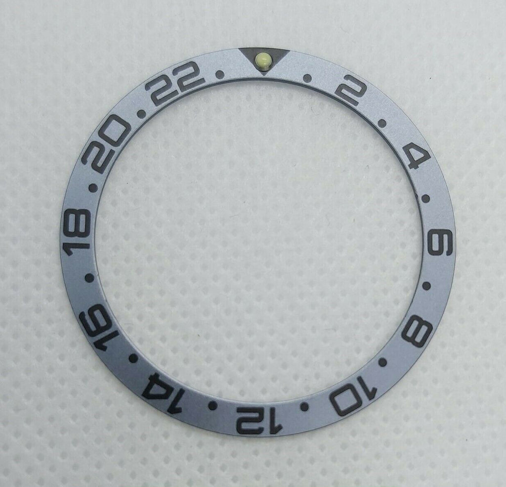 SEIKO SILVER BLACK INSERT RAISED PIP GMT 7S26 0020 SKX007 7002 7040 BVT04111