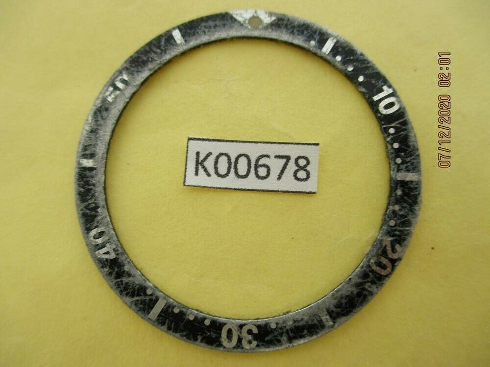 USED VINTAGE SEIKO BEZEL INSERT FOR SKX007 6309 7040 7290 6306 DIVE WATCH K00678