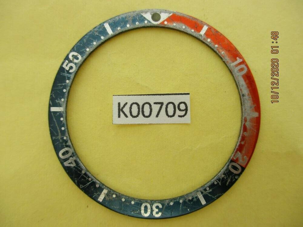 USED VINTAGE SEIKO BEZEL INSERT FOR SKX007 6309 7040 7290 6306 DIVE WATCH K00709