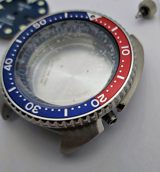 NEW AF SEIKO TURTLE PEPSI CASE BEZEL GLASS CROWN SOLID STRAP DIAL HANDS SRP777