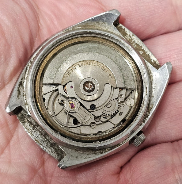PROJECT TO FIX RADO GREEN HORSE SS HOODED LUGS DAY DATE MENS WATCH