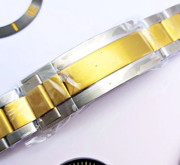 NEW AF SEIKO LEX SUBMARINE BLK GOLD SS KIT CASE BEZEL GLASS CROWN STRAP DIAL HND
