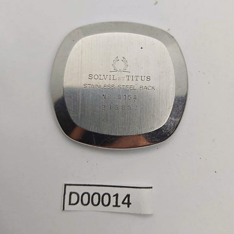 USED VINTAGE SOLVIL TITUS SS MENS CUSHION WATCH CASE BACK COVER NG4154 D00014