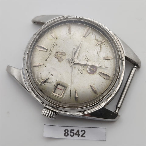 PROJECT TO FIX RADO GREEN HORSE ROUND THICK LUGS DATE EU SHIP MENS SS WATCH 8542