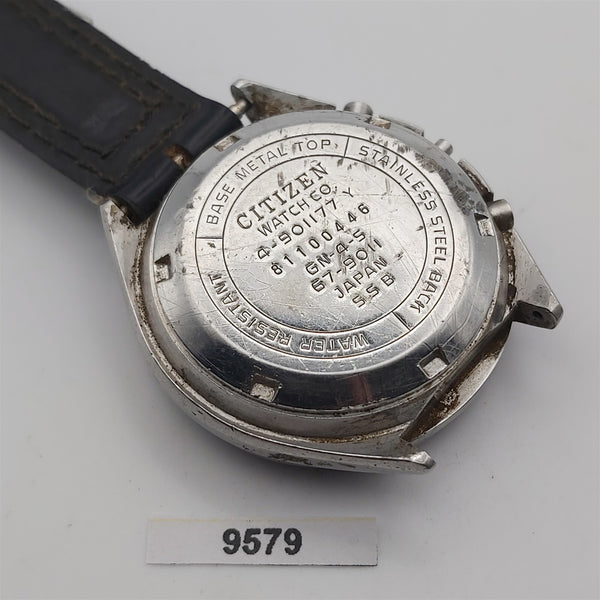 RARE CITIZEN CHRONOGRAPH 2 REGISTER KIT CASE MENS SS WATCH BVT09579