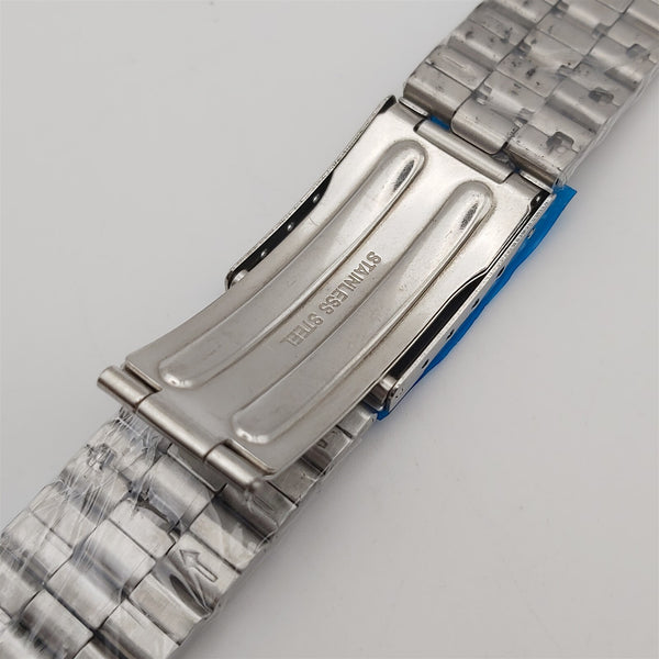 NEW SEIKO PANDA 6138-8020 FOLDED STAINLESS STEEL BAND BRACELET CHRONOGRAPH WATCH