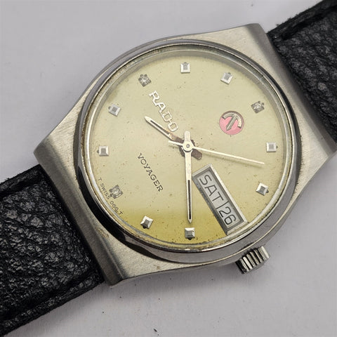 PROJECT TO FIX RADO VOYAGER ROUND THICK LUGS DATE EU SHIP BOYSIZE SS WATCH