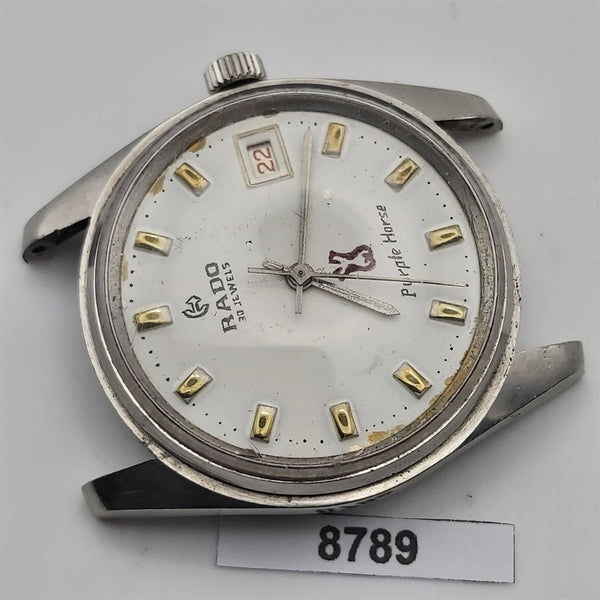 PROJECT TO FIX RADO PURPLE HORSE MANUAL WIND ROUND DATE EU SHIP MENS WATCH 8789