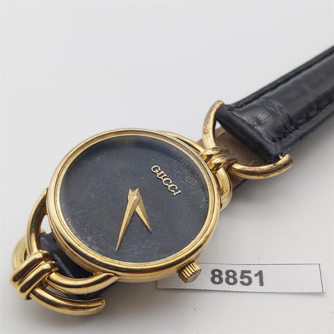 PROJECT TO FIX GUCCI LADIES BLACK DIAL 6000L GOLD PLATE WATCH EU SHIP WATCH 8851