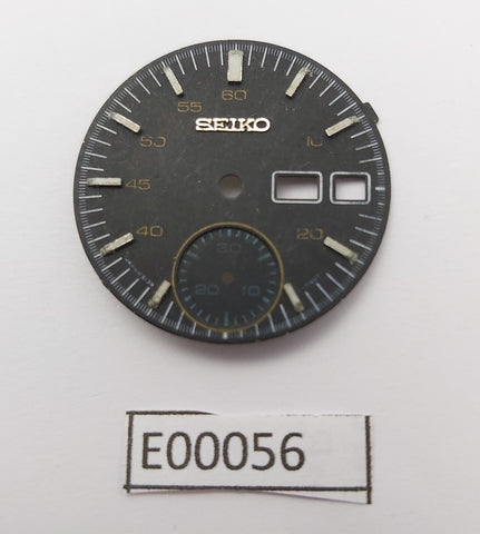 USED VINTAGE SEIKO DIAL FOR 6139 BLACK HELMET CHRONOGRAPH WATCH E00056