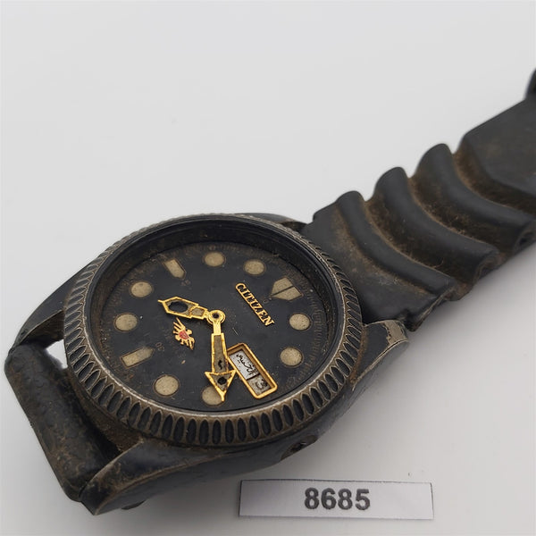PROJECT FIX CITIZEN COIN RIMMED ANODIZED CASE AUTO DAY DATE WATCH