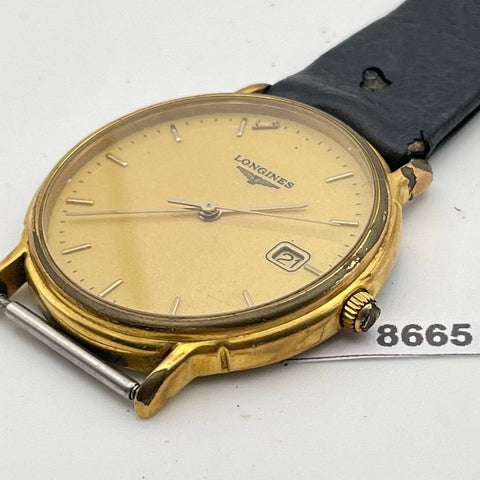 PROJECT TO FIX LONGINES GOLD QUARTZ DATE MENS WATCH EU SHIP 8665