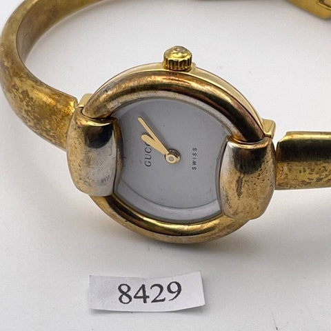 PROJECT TO FIX GUCCI LADIES GOLD DIAL BANGLE GOLD PLATE WATCH EU SHIP WATCH 8429