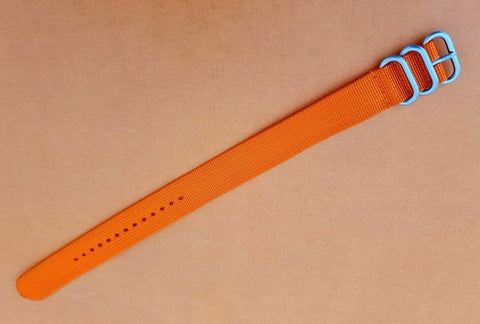 NEW FOR SEIKO MILITARY  STRAP NYLON BAND 20mm 4205 7S26 0030 0050 ORANGE 20