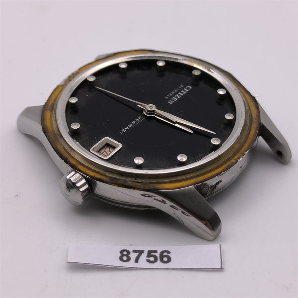 PROJECT FIX CITIZEN NEWMASTER MANUAL WIND ROUND THICK LUGS DATE WATCH 8756