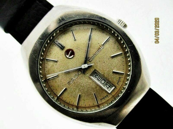PROJECT TO FIX RADO CONWAY SS HOODED LUGS DAY DATE EU SHIP MENS WATCH NR