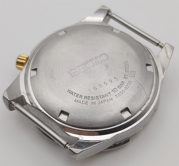 PROJECT TO FIX SEIKO SPORTS 7S36 0230 ROUND AUTO DAY DATE 160595 MENS WATCH