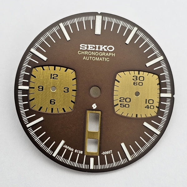 NEW SEIKO DIAL & HANDS KIT 6138 0040 CHRONOGRAPH BROWN BULLHEAD WATCH BVT06385