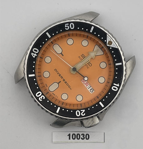 PROJECT TO FIX SEIKO 7S26 0020 SKX007 MENS SS  ORANGE AUTO DAY DATE WATCH B10030