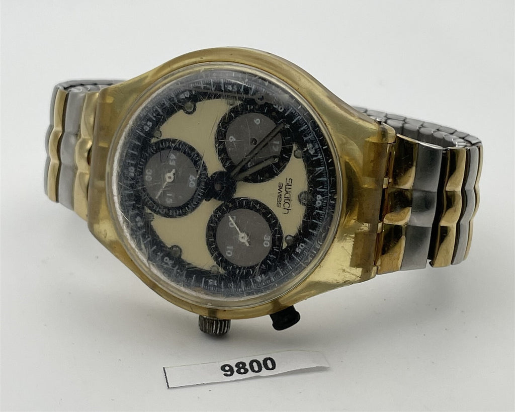 PROJECT TO FIX SWATCH TRIPLE REGISTER DIAL QUARTZ MENS CHRONOGRAPH WATCH 9800