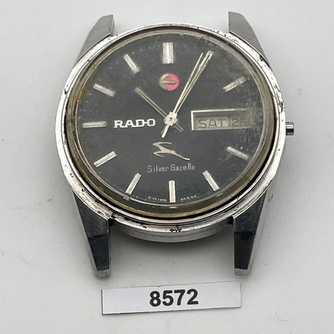 PROJECT TO FIX RADO SILVER GAZELLE SS ROUND THICK LUGS DAY DATE MENS WATCH 8572