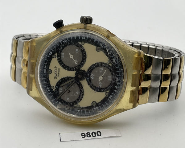PROJECT TO FIX SWATCH TRIPLE REGISTER DIAL QUARTZ MENS CHRONOGRAPH WATCH 9800