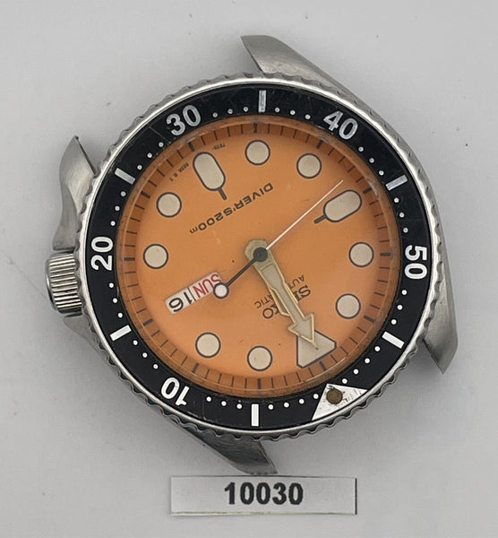 PROJECT TO FIX SEIKO 7S26 0020 SKX007 MENS SS  ORANGE AUTO DAY DATE WATCH B10030