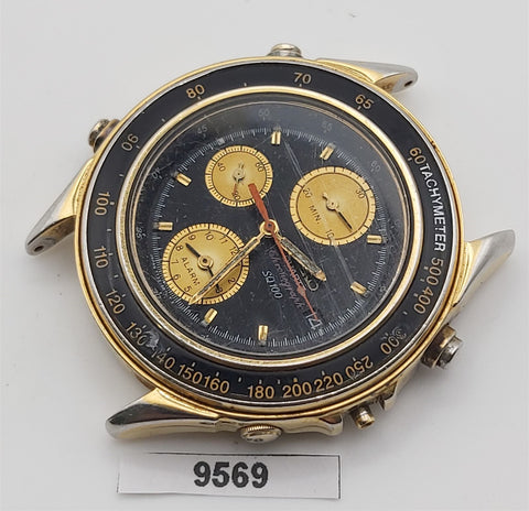 PROJECT TO FIX SEIKO 7T32 6B50 BLACK DIAL CHRONOGRAPH DATE EU SHIP WATCH BVT9569