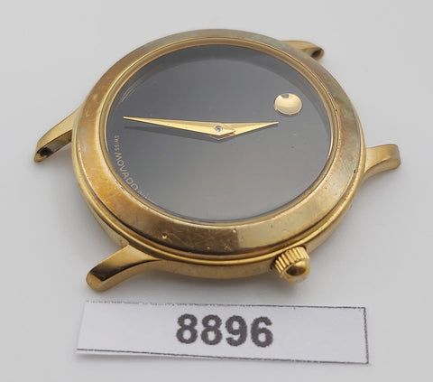 PROJECT TO FIX MOVADO BLACK MINIMALIST DIAL ROUND LADIES GOLD DRESS WATCH 8896