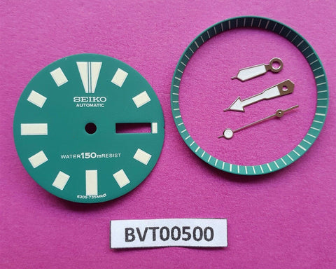 NEW SEIKO HULK GREEN  DIAL HANDS MINUTE TRACK SET SEIKO 6309 7290 WATCH BVT00500