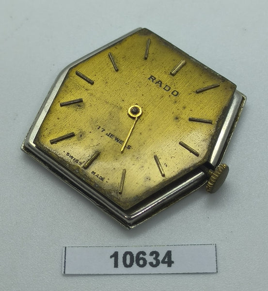 USED RADO MENS MANUAL WIND MOVEMENT DIAL WATCH KIT 10634