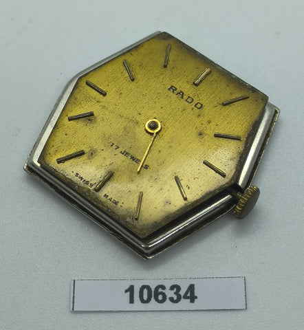 USED RADO MENS MANUAL WIND MOVEMENT DIAL WATCH KIT 10634
