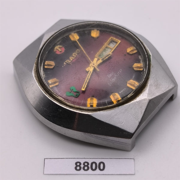 PROJECT TO FIX RADO NEW GOLDEN HORSE SS FACETED CASE DAY DATE MENS WATCH BVT8800