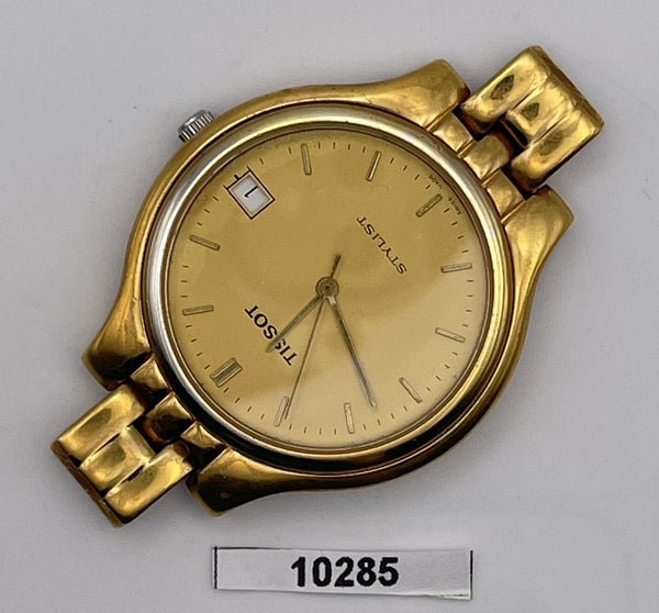 PROJECT TO FIX TISSOT STYLIST GOLD DIAL MENS QUARTZ WATCH EU SHIP 10285