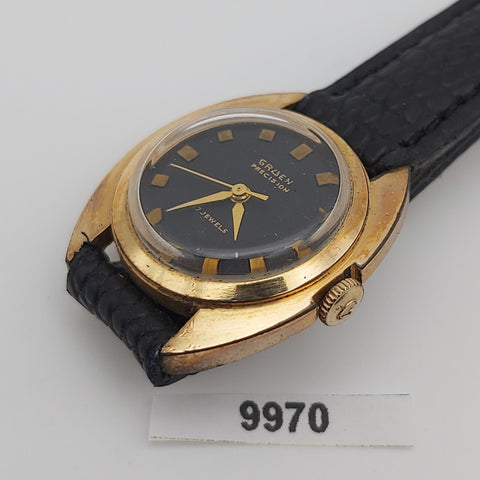 PROJECT TO FIX GRUEN LADIES BLACK DIAL COCKTAIL PETITE MANUAL GF WATCH 9970