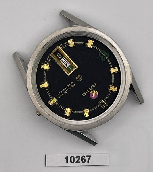 PROJECT TO FIX RADO ROUND THICK LUGS BOTTOM DAY DATE MENS SS WATCH EU SHIP 10267