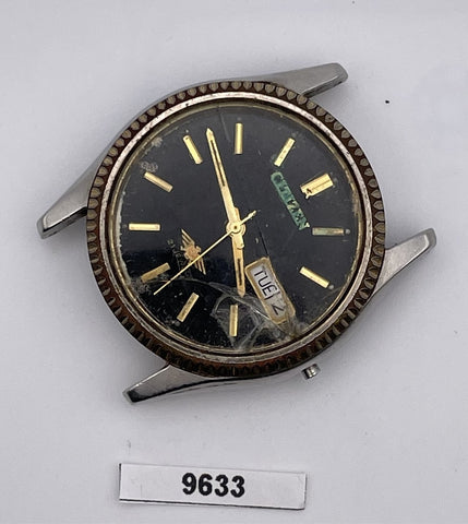 PROJECT FIX CITIZEN COIN RIMMED SS CASE AUTO DAY DATE WATCH 9633