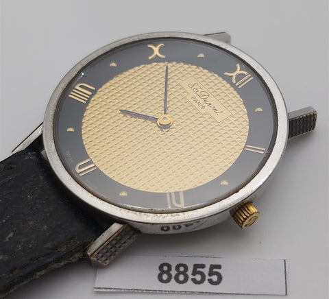 PROJECT TO FIX S.T. DUPONT ROMAN PYRAMID DIAL QUARTZ MENS ROUND SS WATCH 8855