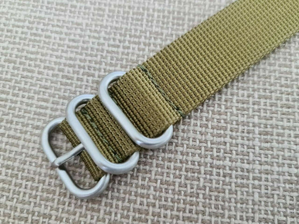 NEW FOR SEIKO MILITARY  STRAP NYLON BAND 22mm 6309 7040 SKX007 7002 KHAKI 