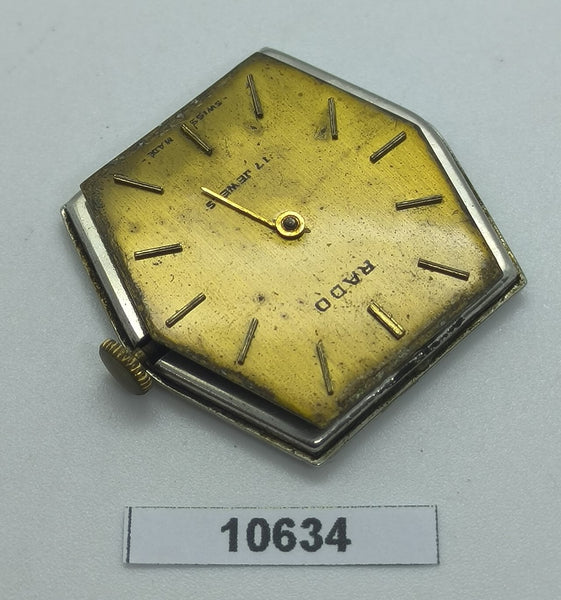 USED RADO MENS MANUAL WIND MOVEMENT DIAL WATCH KIT 10634