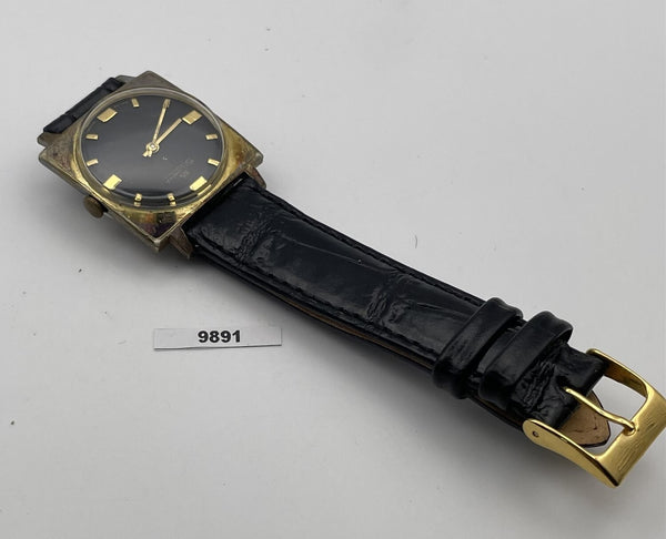 USED SILVANA MENS MANUAL WIND MOVEMENT CUSHION DRESS WATCH 9891