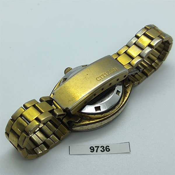 PROJECT TO FIX VINTAGE CITIZEN CUSHION GOLD LADIES DAY DATE WATCH EU SHIP 9736