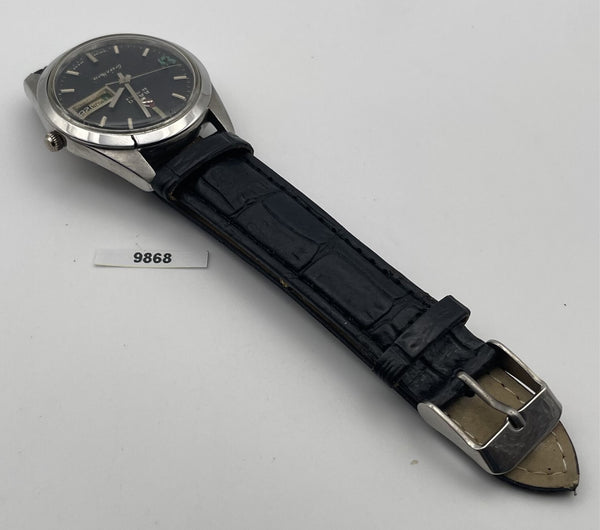 PROJECT TO FIX RADO GREEN HORSE ROUND THICK LUGS DATE EU SHIP SS MENS WATCH 9868