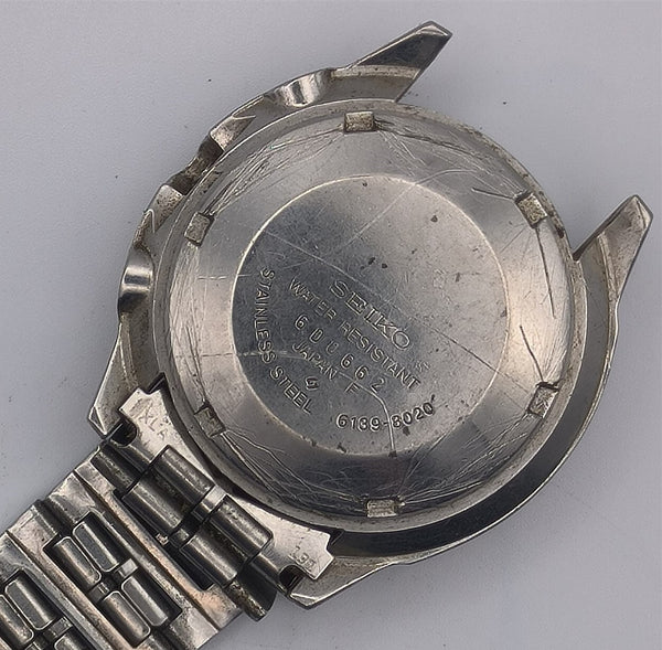 USED VINTAGE SEIKO 6139 MID CASE AND COVER CHRONOGRAPH SS WATCH BVT010659