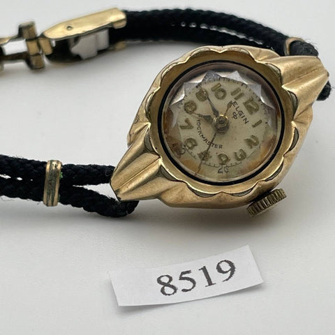 PROJECT TO FIX ART DECO ELGIN GOLD PLATE ARABIC LADIES MANUAL WIND WATCH 8519