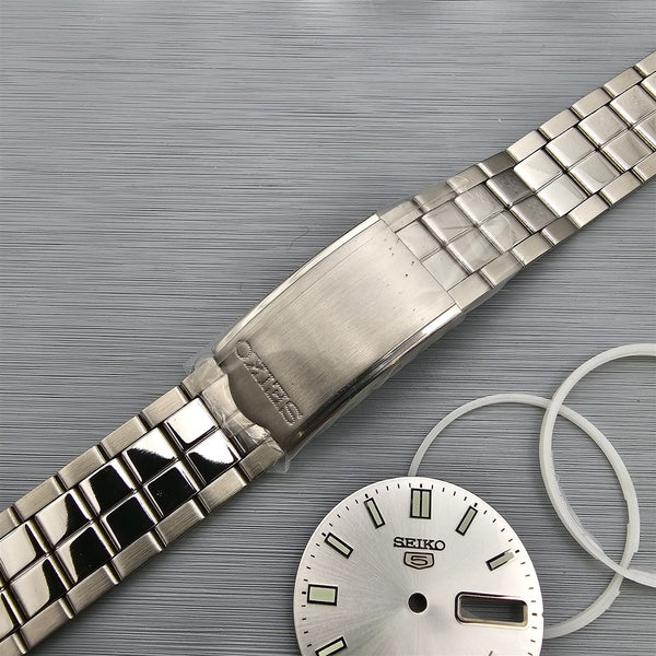NEW AF SEIKO SPORTS 7S26 0450 SILVER DIAL KIT CASE BEZEL GLASS CROWN DIAL HANDS